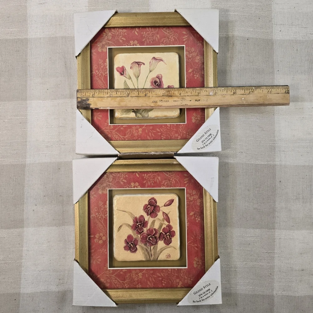 Target Home Gilded Floral Framed Tile Decor By Jo Moulton